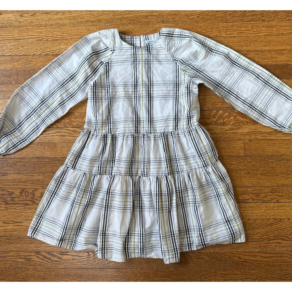 Mayoral Girls' Silver Accent Plaid Dress Size 12